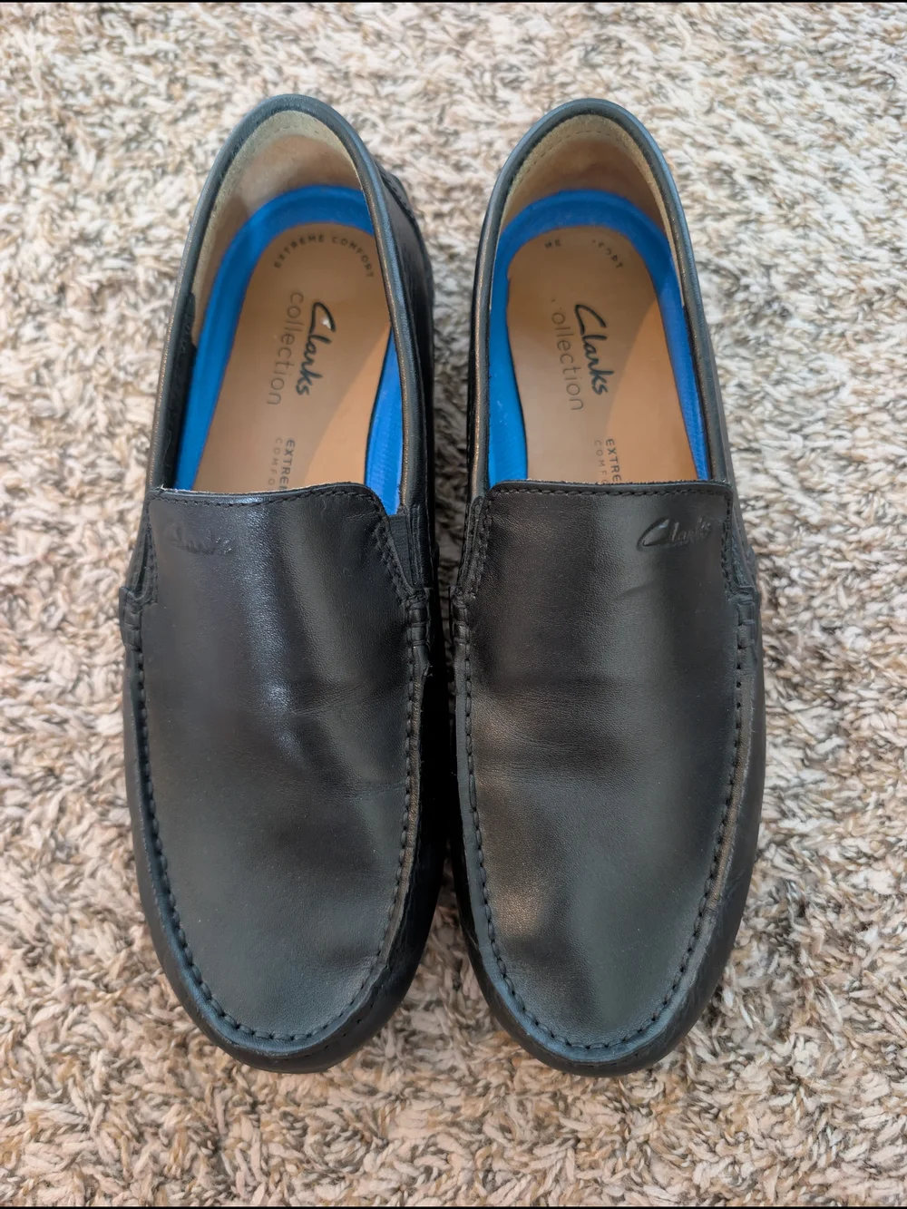 Men's Black Leather Slip-On Loafers